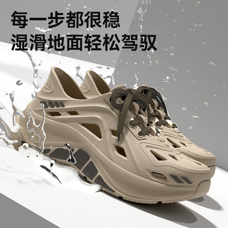 Croc Shoes Men's Summer Outer Wear 2025 New Thick-Soled Wear-Resistant Anti-Slip Non-Stinky Feet Breathable Hiking and Driving Sandals