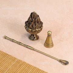 复古博山炉塔香打香篆塔模香勺三件套套装香道用品茶道无粘粉香炉