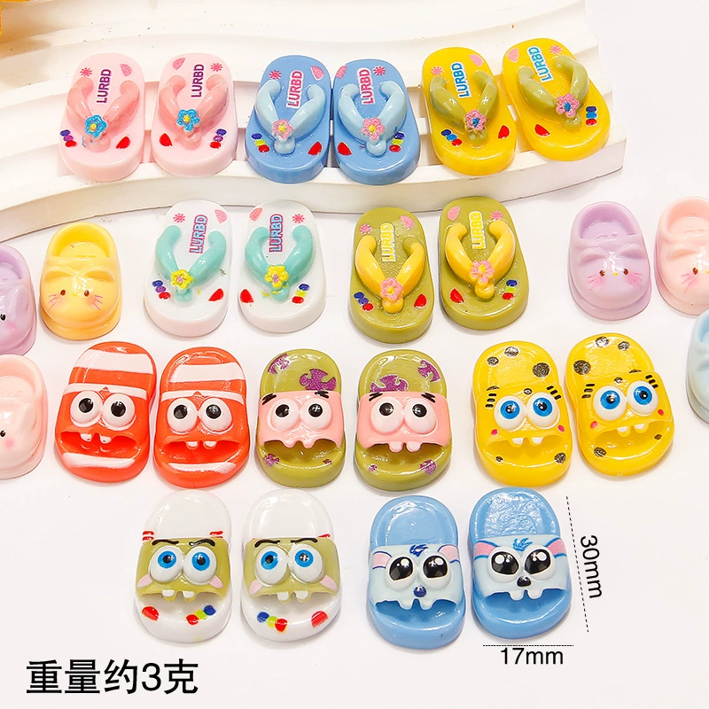 Личность смешная смола симулятор тапочки милый мультфильм ручной работы для волос