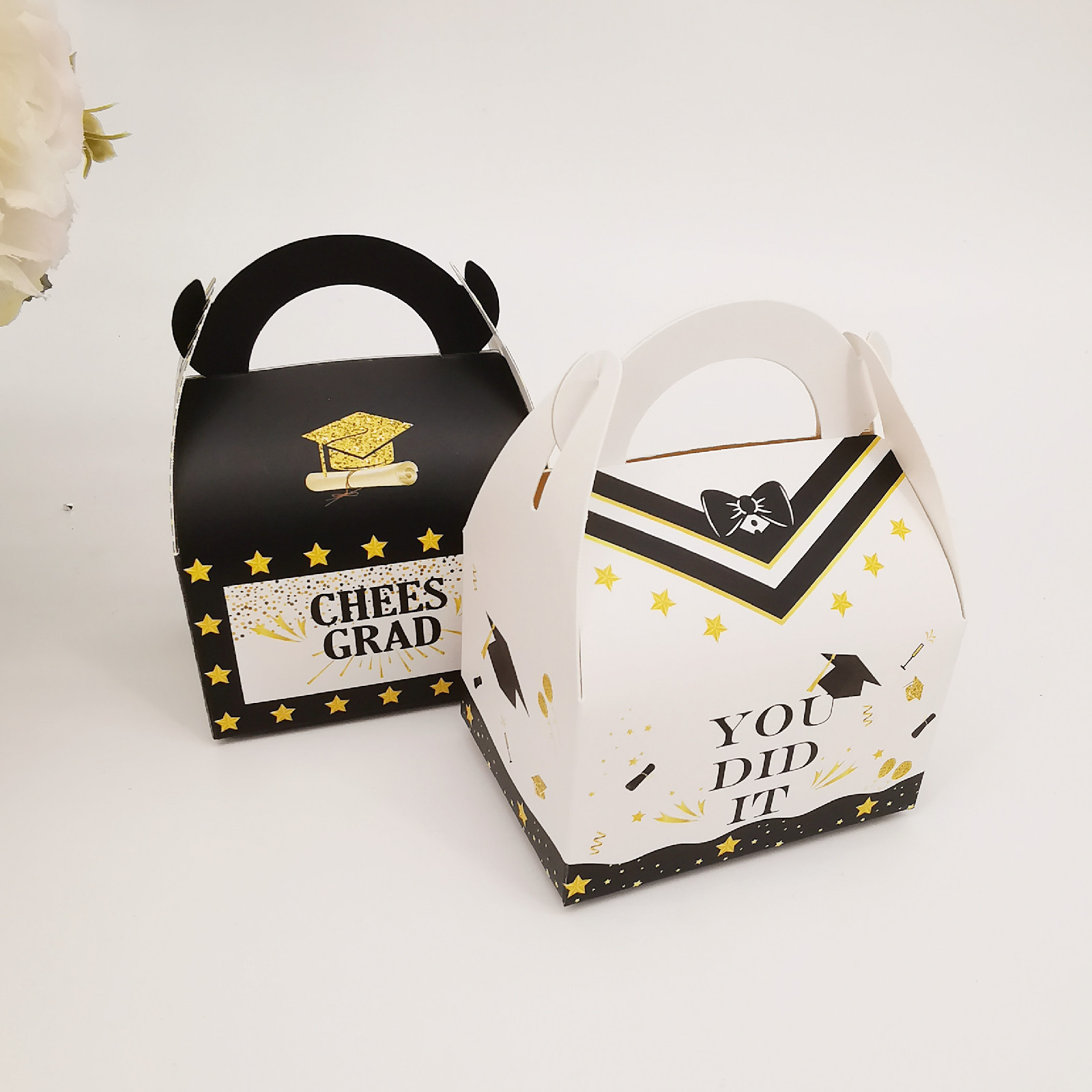 促销新款学士帽喜糖盒子毕业季个性礼物包装纸盒博士帽糖果盒子
