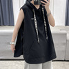 2022 Summer style Large Hooded Sleeveless vest M-5X