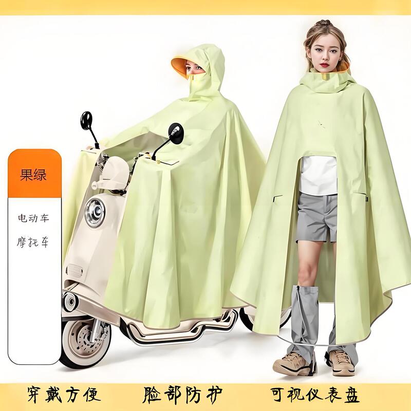 New Electric Vehicle Raincoat with Visible Dashboard, Long Full-Body Rainproof Cycling Poncho for Men and Women, Thickened
