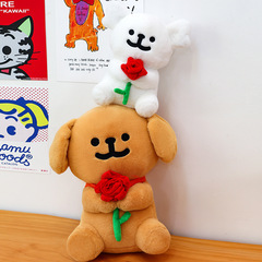 ライン子犬Malteseオリジナルバラぬいぐるみかわいい人形人形男女カップル友達