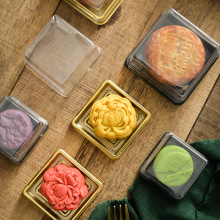 100g中秋冰皮月饼单个装吸塑内托透明金底冰皮包装盒蛋黄酥盒子