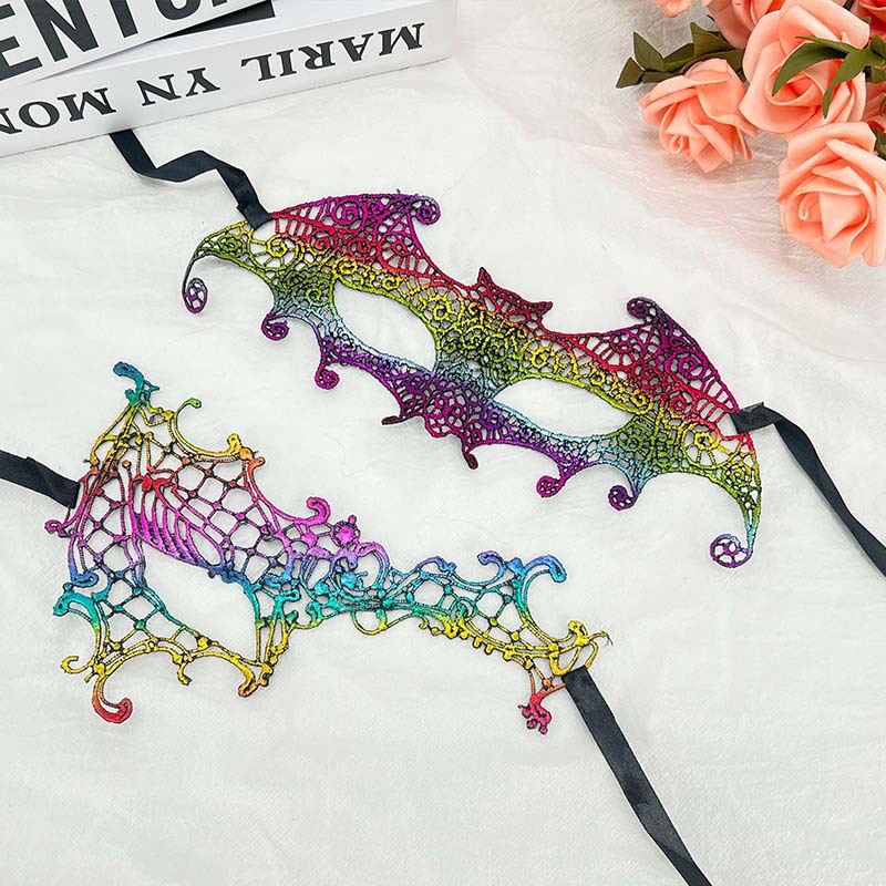 Máscaras de encaje transfronterizas, máscaras de encaje de fiestas de Halloween, máscaras de ojos especiales para carnaval de Halloween