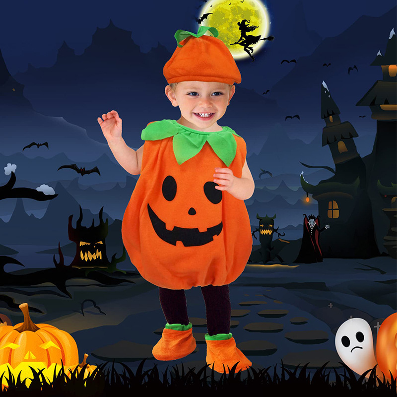 ハロウィーン子供cos連体カボチャ衣装赤ちゃんコスプレスタイル演出パーティーかわいい外国貿易衣装|undefined