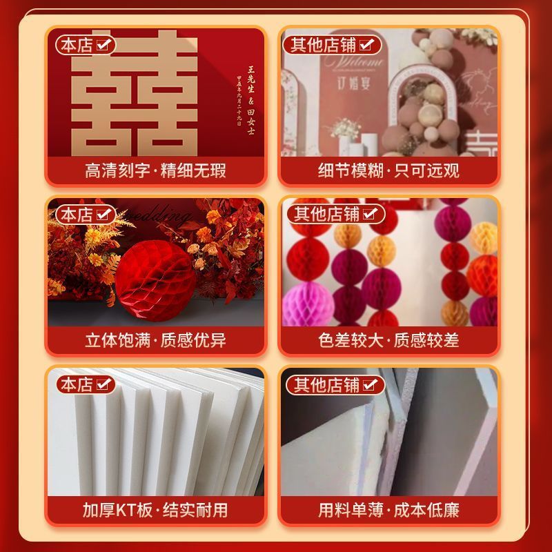 氛围装饰网kt板布置红拍照场景婚庆中式婚礼大气豪华感背景墙订婚|undefined