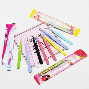 Low Price Tweezers Stainless Steel Colorful Hand Account Handmade Tweezers 0.8Mm/1.0Mm Candy Colorful Small Clip Guka Clip