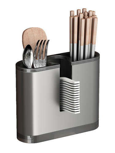 Multi-purpose chopstick barrel with drain plate, spoon storage rack, chopstick cage, punch-free space aluminum kitchen chopstick storage rack