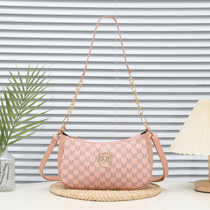 Europa y América letras retro impresión bolso de brazo personalidad M bolso de hombro de moda cadena bolso portátil