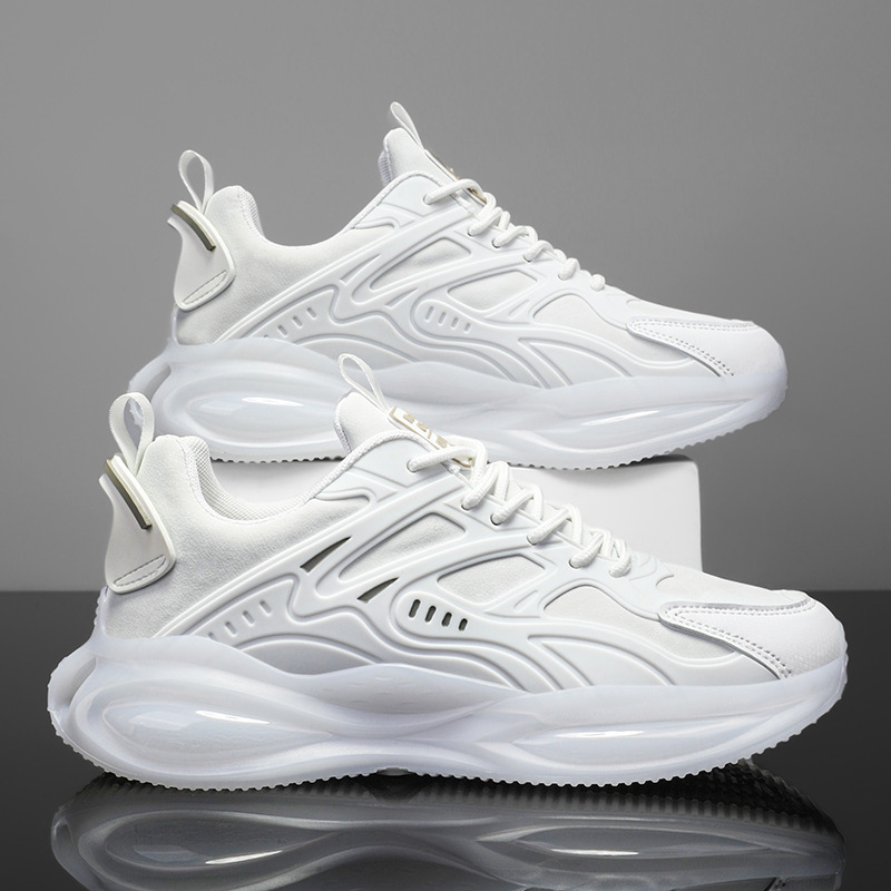 Zapatos de hombre 2025 otoño nuevos zapatos deportivos blancos casuales suela suave zapatos blancos ligeros zapatos deportivos de tendencia para correr