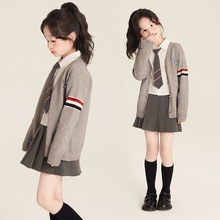 儿童JK学院风毛衣裙12岁女童针织衫三件套小学生日系制服套装裙子