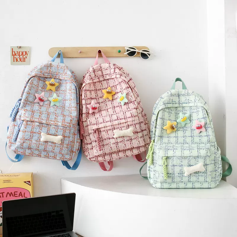 2025新款双肩包大容量休闲尼龙时尚背包韩版潮流中学生书包