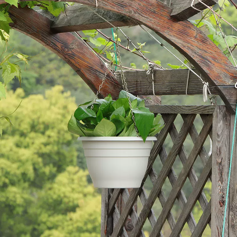 工厂直供吊篮盆 圆形树脂户外阳台绿萝壁挂懒人吊篮盆 花盆批发