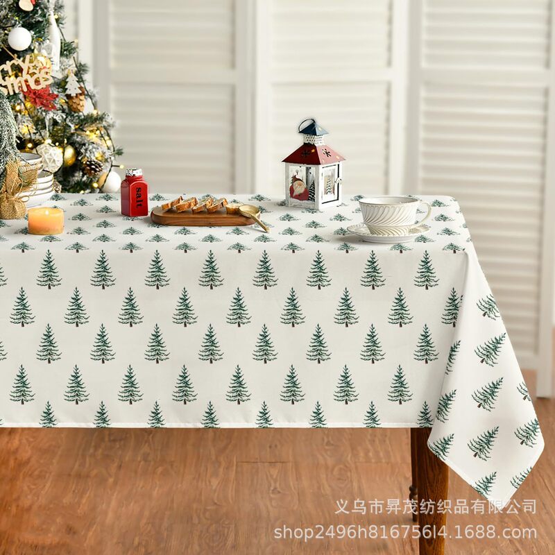 新しいクロスボーダードロップシッピングJITピーチスキンスクエアテーブルクロスクリスマス雪だるまクリスマスツリープリント装飾テーブル|undefined