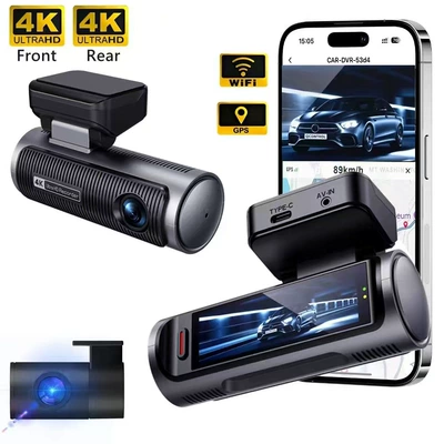 Cross-Border Driving Recorder 4K+4K Starlight Night Vision Parking Monitoring Time-Lapse Video Recording Mobile Phone Wifi Interconnection Gps (Driving recorder)