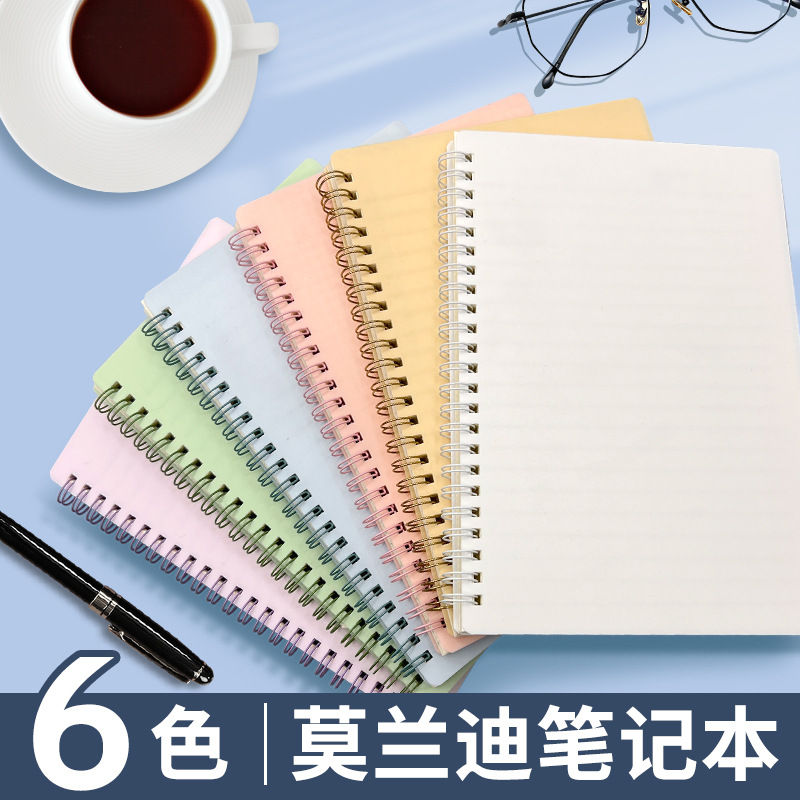 A5线圈本莫兰迪色记事本清新PP烫金封面笔记本手帐学生LOGO活页本