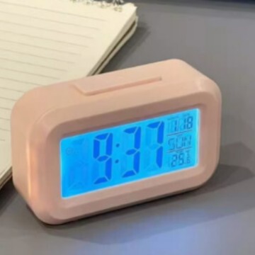 シンプルな電子時計ミニ多機能目覚まし時計学生かわいい発光ベッドサイド時計寮目覚まし時計スヌーズ卓上時計|undefined