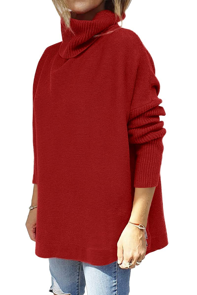 651g Weight Long Sleeve Sleeve Length Pullovers Placket Type Batwing Sleeve Sleeve Type Polyacrylonitrile Fiber Fabric Type Long Top Length Sweater Tops Type Daily Occasion Turtleneck Neckline Warm Function Slim Fit Type Solid Color Pattern Winter, Autumn Season Women'S Gender Patchwork Design Fashion Style Wholesale Women'S Fashion Solid Color Long Sleeve Patchwork Sweaters & Cardigans 12