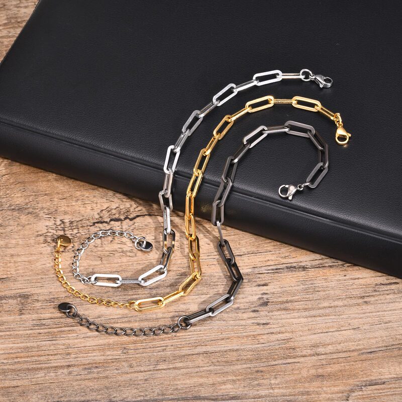 Men's fashion bracelet stainless steel flat long cross chain bracelet steel color quanxi water jewelry BR-1395