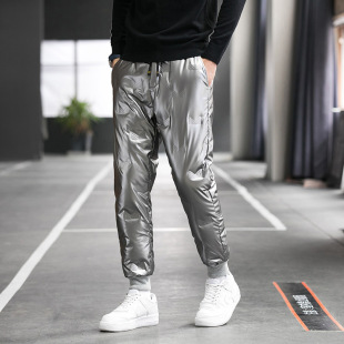 Winter Warm Thickened White Duck Down Pants Men's Korean Style Youth Bright Face Windproof Waterproof 90 Down Pants Men's Outer Wear
