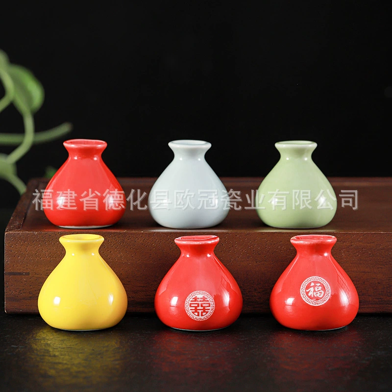 Мини-керамическая ваза с богатой цветочной фоторамкой для украшения маленькой бутылки свадебный день рождения столешница декоративная тарелка