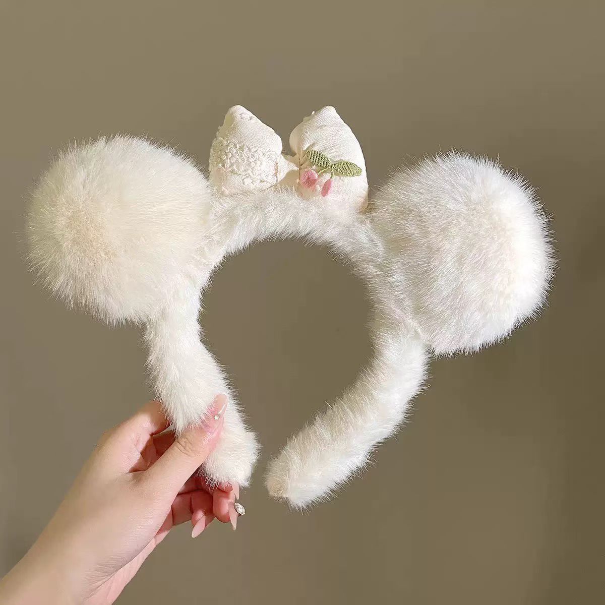 Otoño y invierno lindos osos de peluche orejas bandas de cabello para mujeres lavarse la cara y aplicar máscaras animales locos arco bandas para el cabello