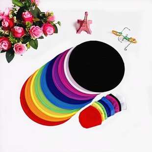 Trendy Portable Compact Polyester Round Fan for Support, Japanese and European Style Advertising Folding Fan, Solid Color in Stock