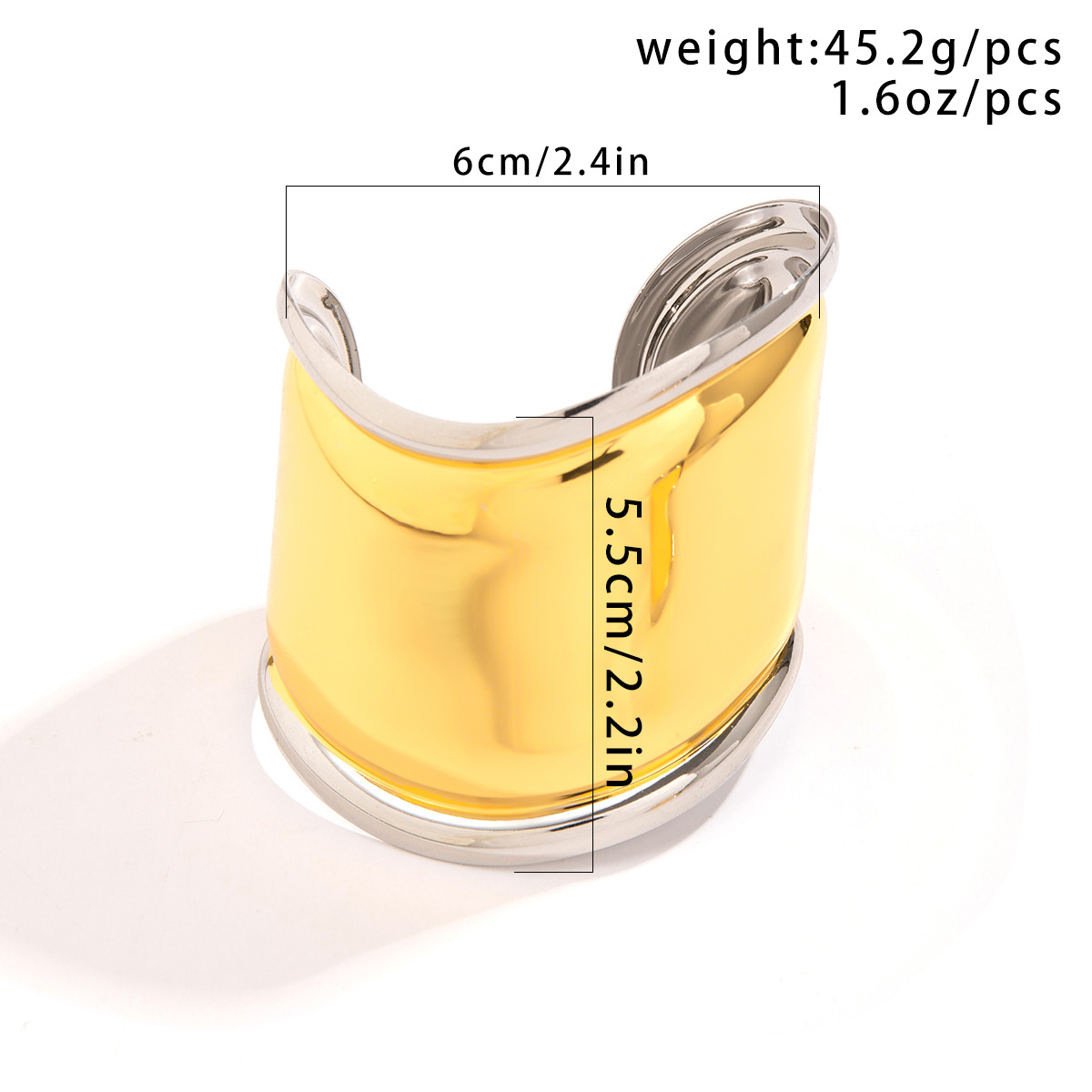 Manschettenarmreif für Damen, offene, breite, glänzende Armbänder, Wickelarmbänder_voghion.com