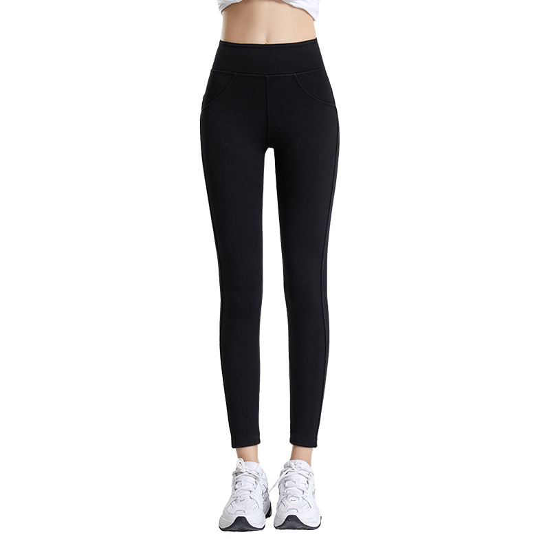Pantalones de Yoga Ajustados de Cintura Alta para Mujer, Otoño e Invierno, Control de Abdomen, Versátiles, Adelgazantes, con Bolsillos Elásticos, Estilo Barbie