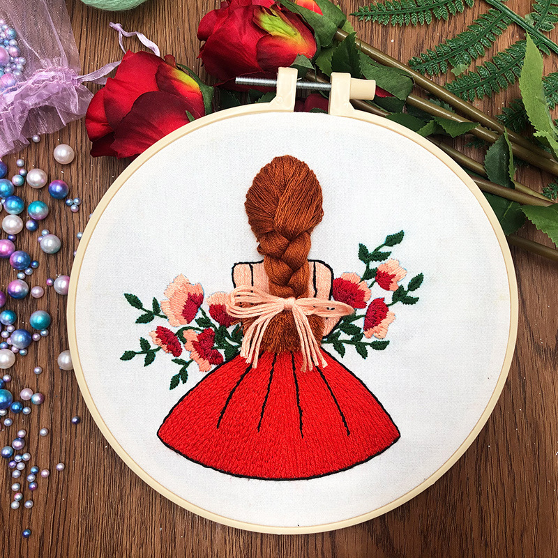 Original - bordado DIY hecha a mano nuevos productos de chicas europeas novatos creativos principiantes paquete de material de bordado tridimensional europeo nuevo