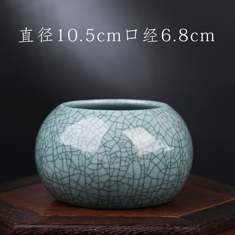 哥窯銅銭草花瓶清新デスクトップ花器置物水培小植木鉢陶磁器容器花卉水養鉢植え|undefined