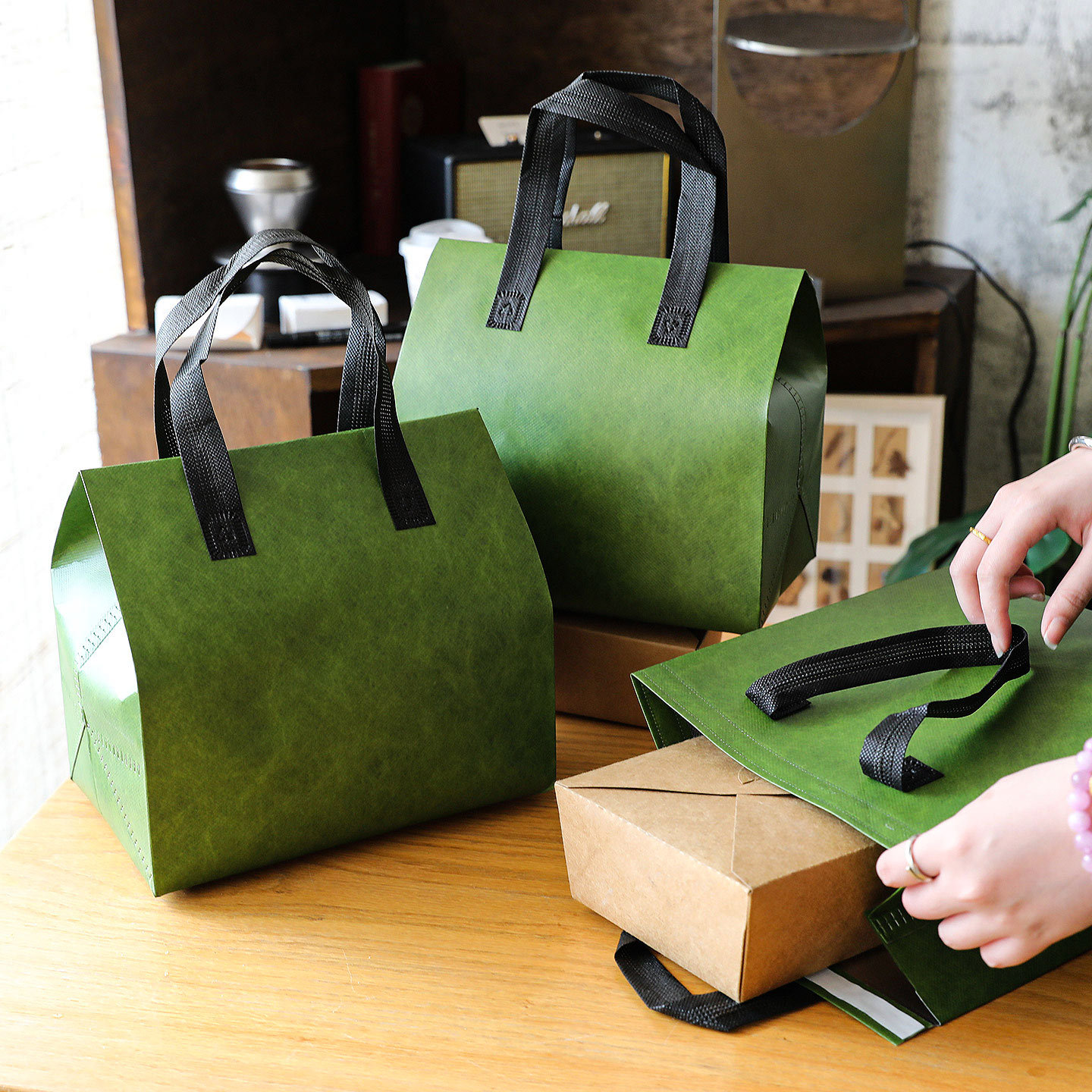 外卖打包袋保温铝箔一次性无纺布袋手提袋定制奶茶餐饮商用包装袋