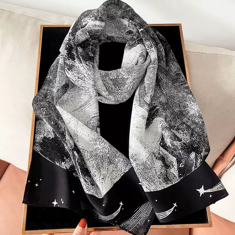 Summer classic silk scarf, neckerchief