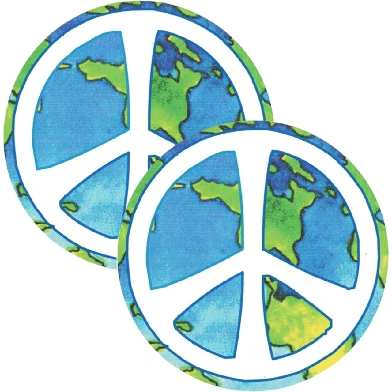 跨境款pvc不干胶地球和平标志贴纸汽车卡车越野车保险杠防水标签