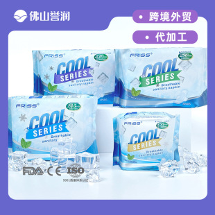 Mint Cool Pad 155 Mini Towel Phyllis English Packaging Cool Sanitary Towel Export Wholesale