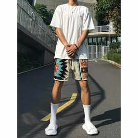 撞色新款宽松休闲短裤男小众设计感夏季五分裤美式潮牌沙滩运动裤