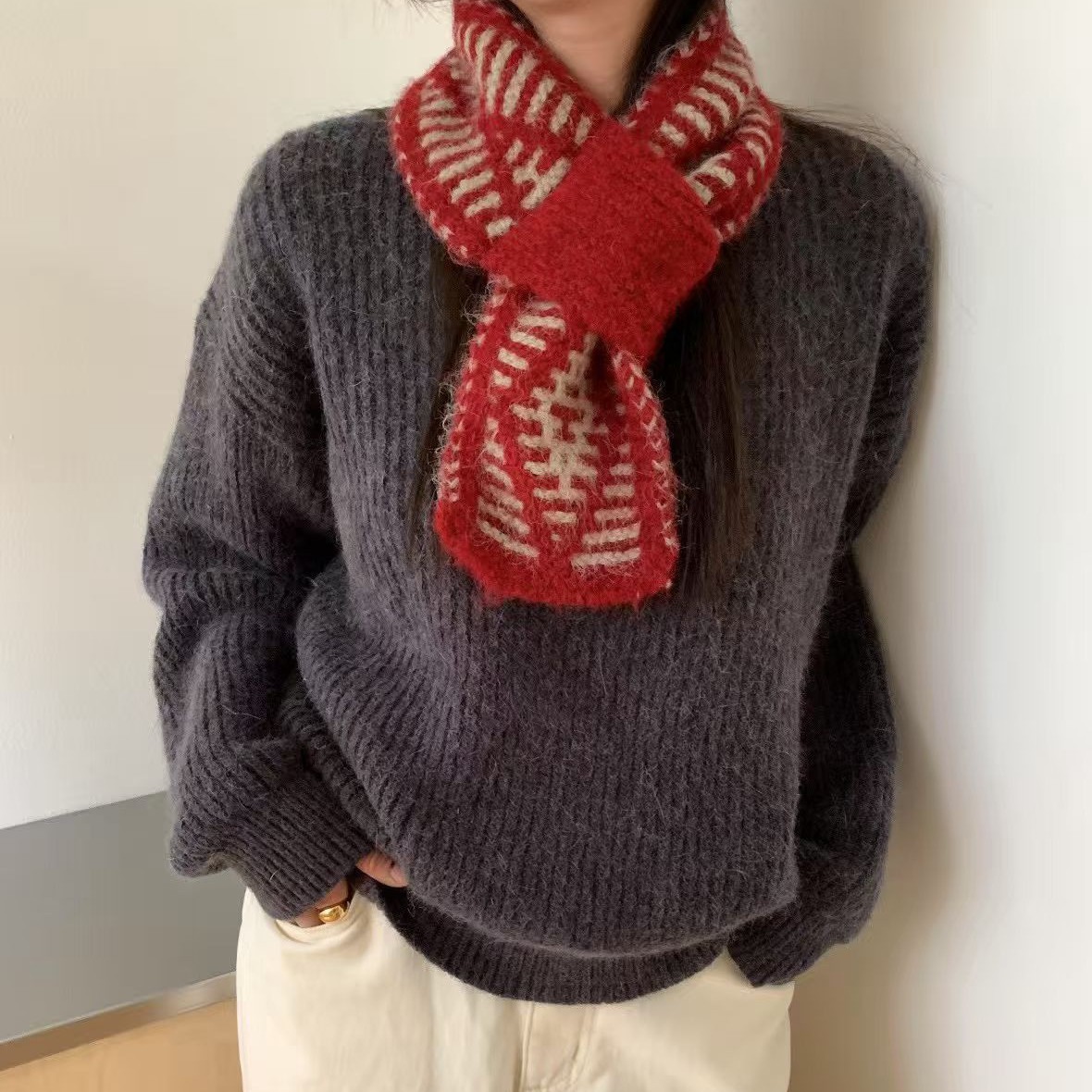 Cuello de Punto para Mujer Tejido de Punto Cálido para Invierno