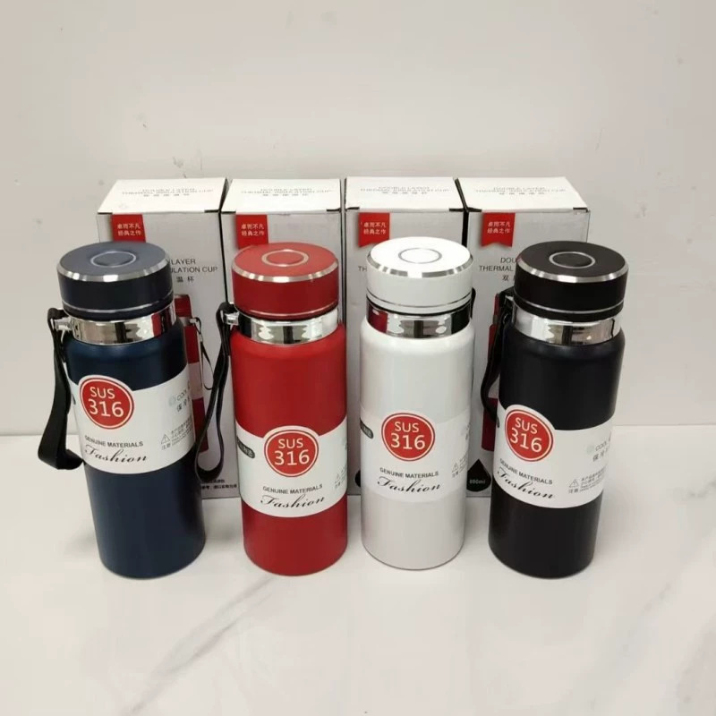 新款不锈钢真空保温杯 男士女式 大容量户外带提绳太阳壶礼品杯子
