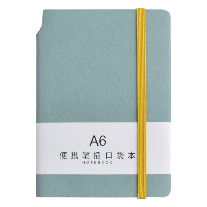 在庫あり卸売A7ストラップ付きメモ帳、ペンホルダー付きレザーポケットノート、A6英単語学習帳、ビジネス手帳