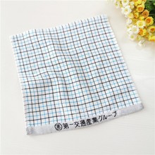 新小瑕出口日本余单日单纯棉纱布毛圈男士擦汗环保小方巾毛巾25cm