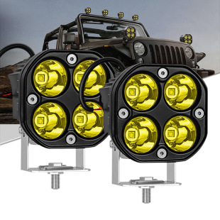 Cross-border waterproof car LED driving light 3 inch four-leaf clover 40W Small square light off-road light truck spotlight