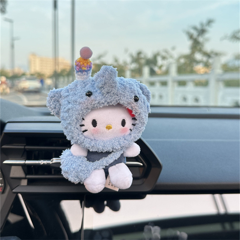 Decoración de aire acondicionado para automóviles accesorios de automóviles de dibujos animados elefante gorra Kitty decoración de salida de aire acondicionado adorable adornos de perfume para automóviles