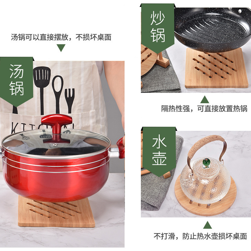 almohadilla de platos, almohadilla de mesa de bambú resistente al calor, almohadilla de platos de aluminio, almohadilla de platos domésticos, almohadilla de tazas a prueba de quemaduras