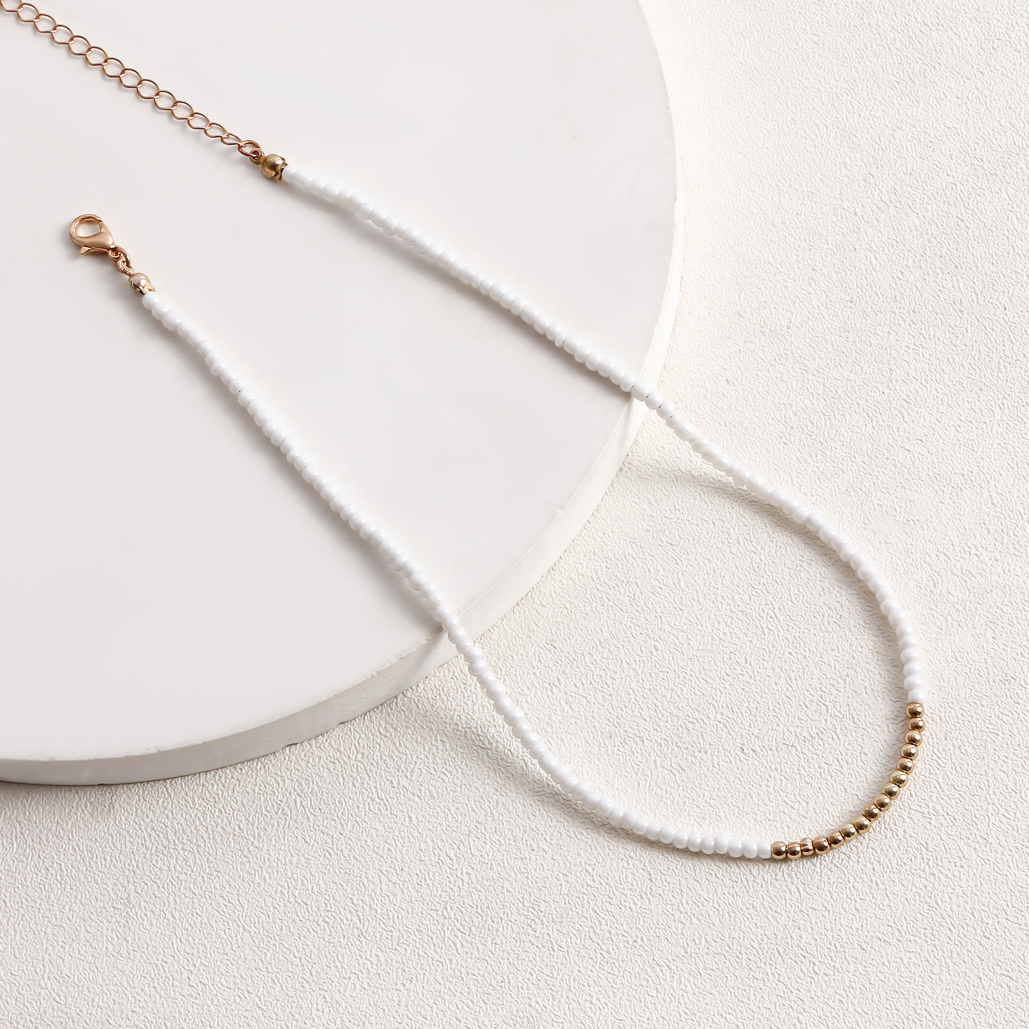 Lässig Einfacher Stil Geometrisch Künstlicher Kristall Saatperle Perlen Überzug Frau Halskette display picture 32