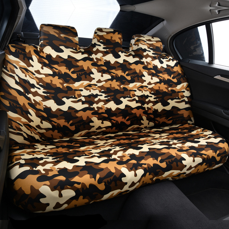 Car rear seat cover set with elastic backrest cover, cushion cover, fabric anti-slip thin model, universal for all seasons
