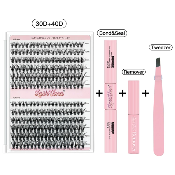 Glue for eyelashes, tweezers