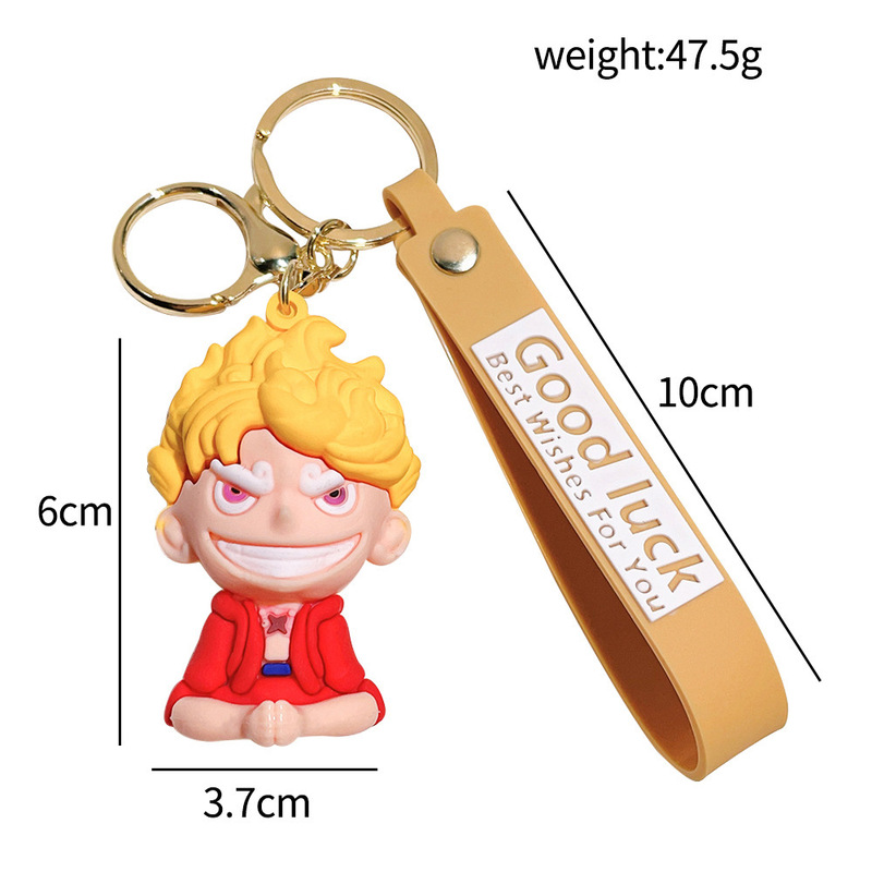 漫画かわいいアニメワンピースルフィ人形カーバッグペンダントキーホルダー卸売キーホルダー小さなギフト|undefined