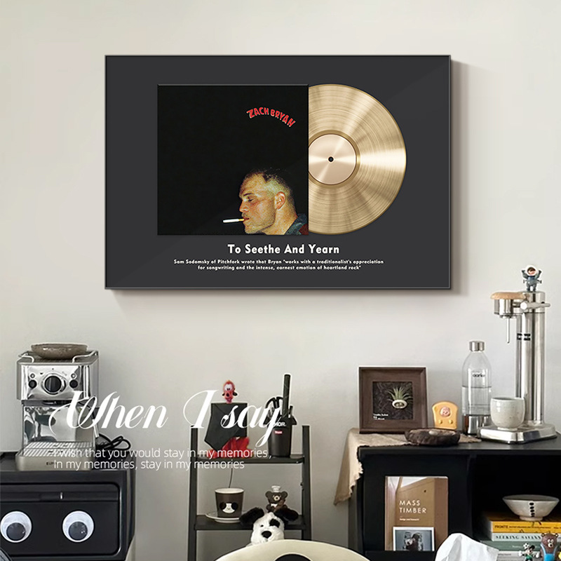 Vintage sala de estar vinilo disco decoración pintura comedor CD álbum póster colgar pintura nicho arte dormitorio decoración de mesa
