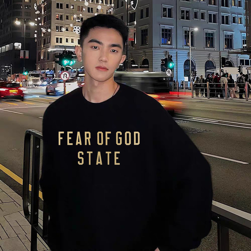 Autumn and Winter New ESSENTIALS Fashion Brand All-match Round Neck fleece-lined Sweat Double Row Printed Casual Men and Women Couple Autumn and Winter New ESSENTIALS Fashion Brand All-match Round Neck fleece-lined Sweat Double Row Printed Casual Men and Women Couple